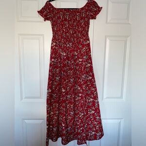 Floral Red Maxi Dress